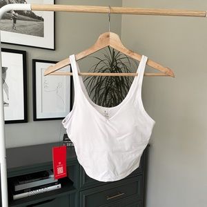 NWT The Gym People Longline Sports Bra, Medium; Wirefree, Padded, White